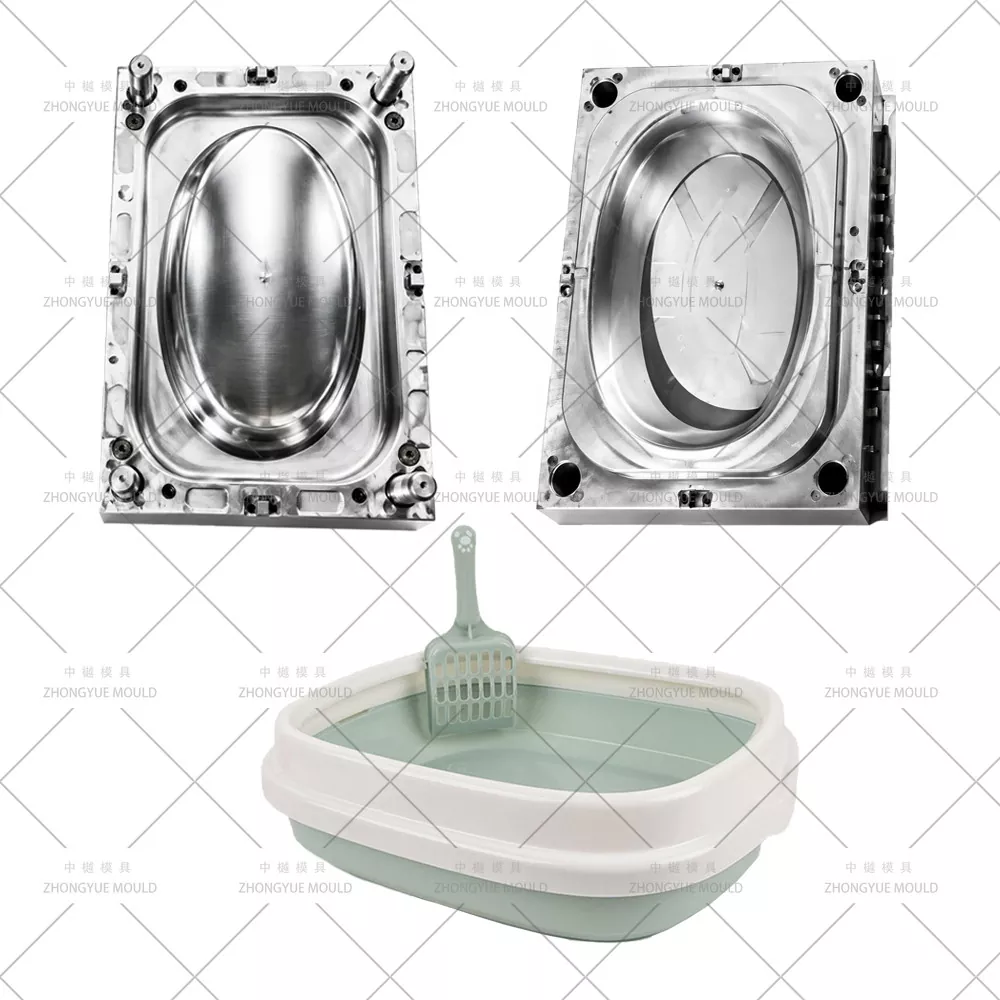 Molde de base de bandeja de arena para gatos de plástico