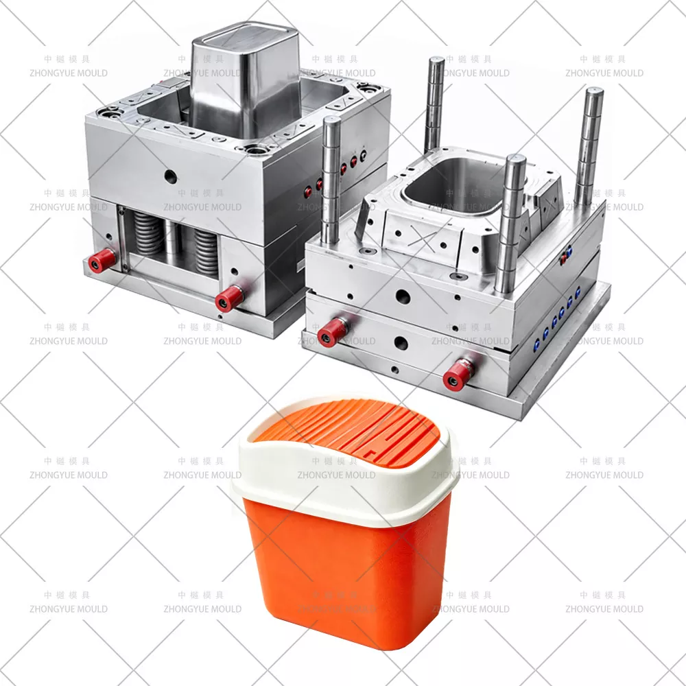 Molde de plástico para contenedor de basura de escritorio