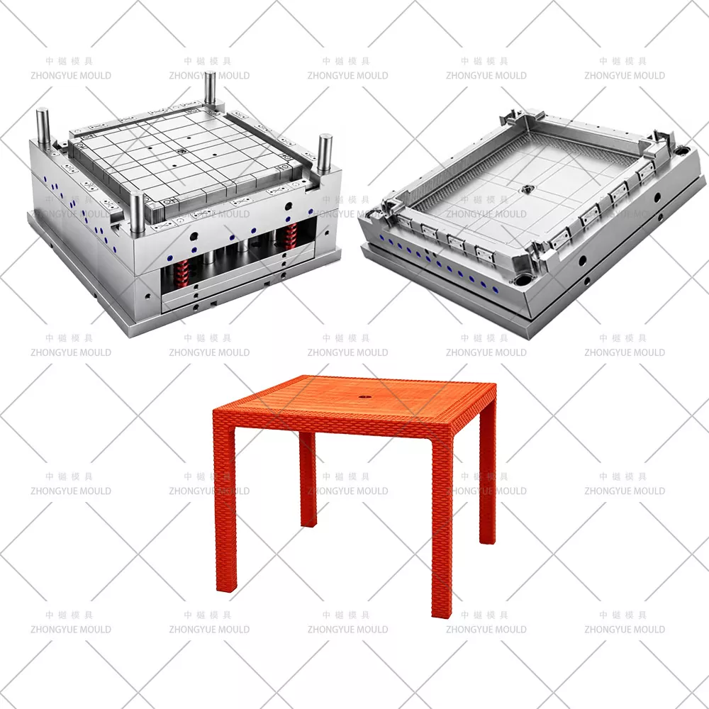 Molde de superficie de mesa de ratán dividido de plástico