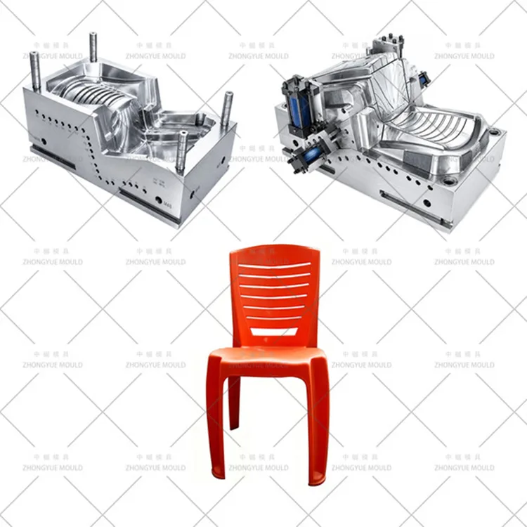 Molde de silla sin brazos apilable de plástico